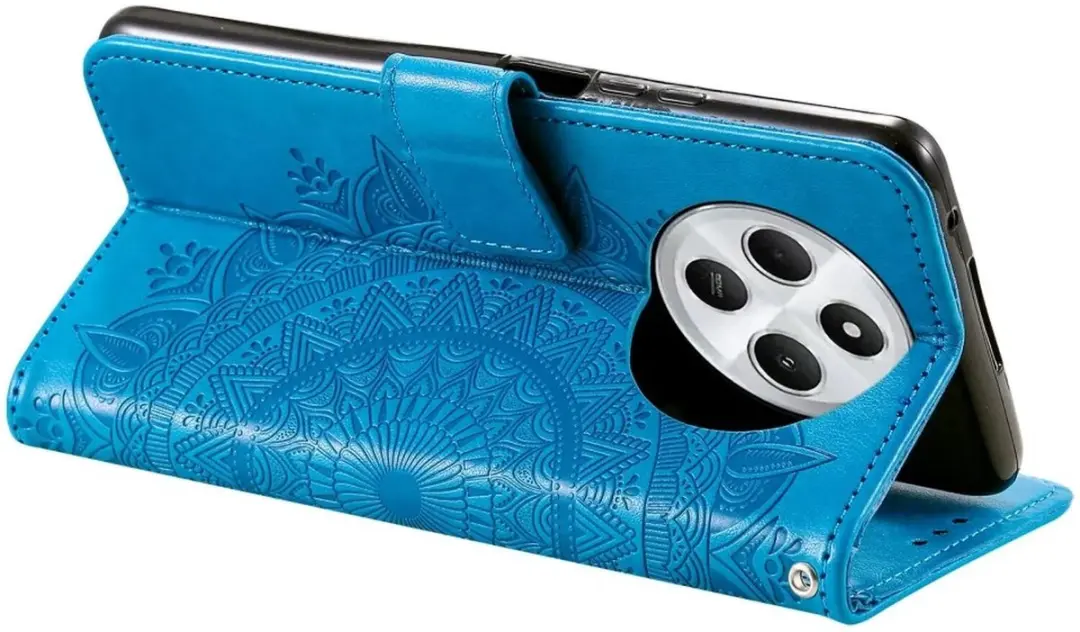 Selected Hoesje Mandala Book Case Xiaomi Redmi 14C - 3 Pasjes - Blauw