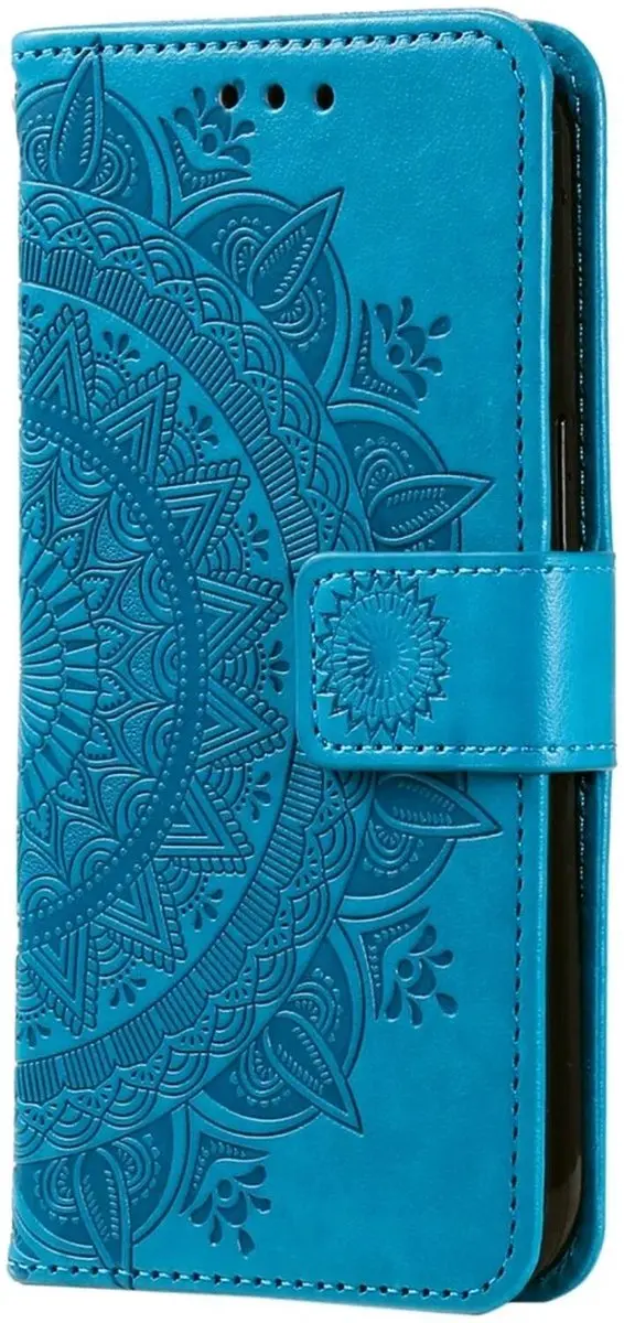 Selected Hoesje Mandala Book Case Xiaomi Redmi 14C - 3 Pasjes - Blauw