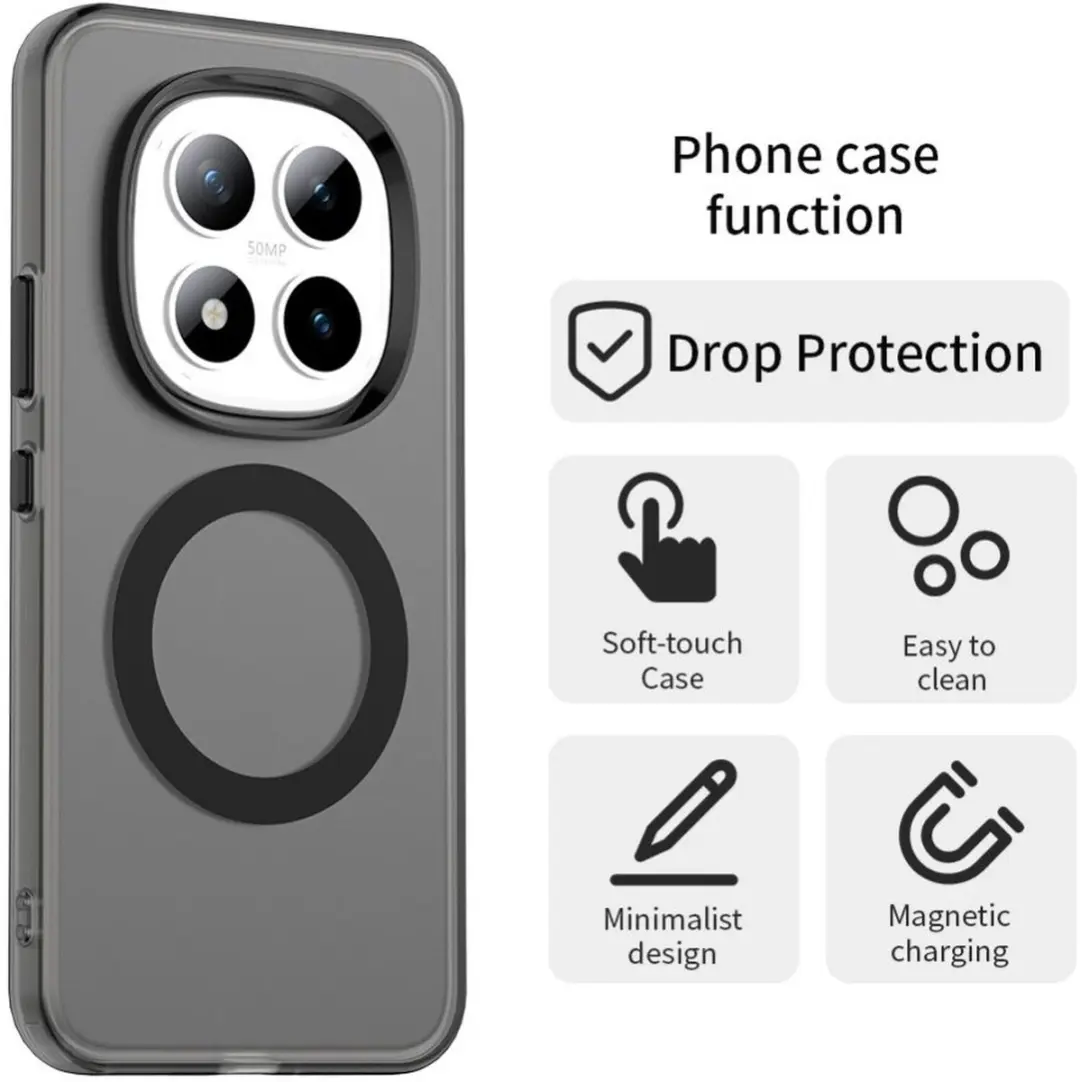 Selected MagSafe Backcover Xiaomi Redmi Note 15 Pro - Zwart & Transparant - afbeelding 6 van 6