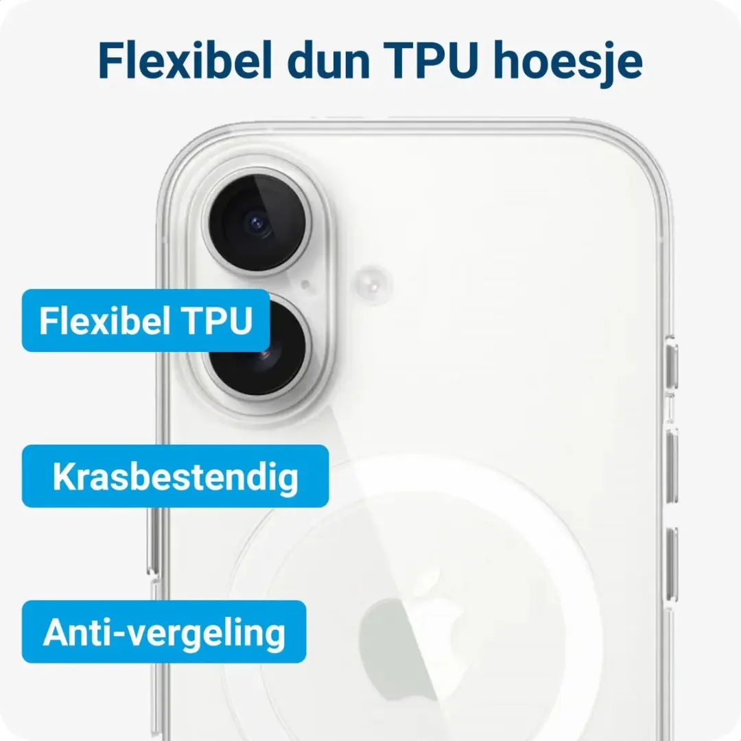 Selected iPhone 16 Plus Hoesje + Scherm & Lensbeschermer - Transparant