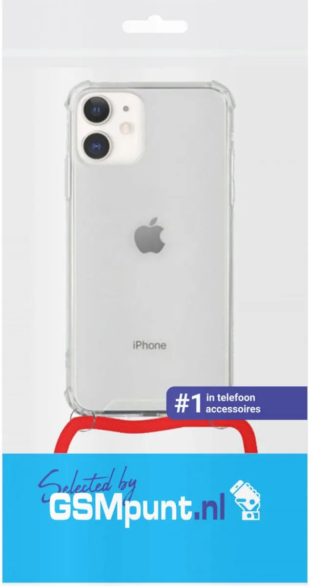 Selected by GSMpunt Hoesje iPhone 11 Rood - TPU met Koord