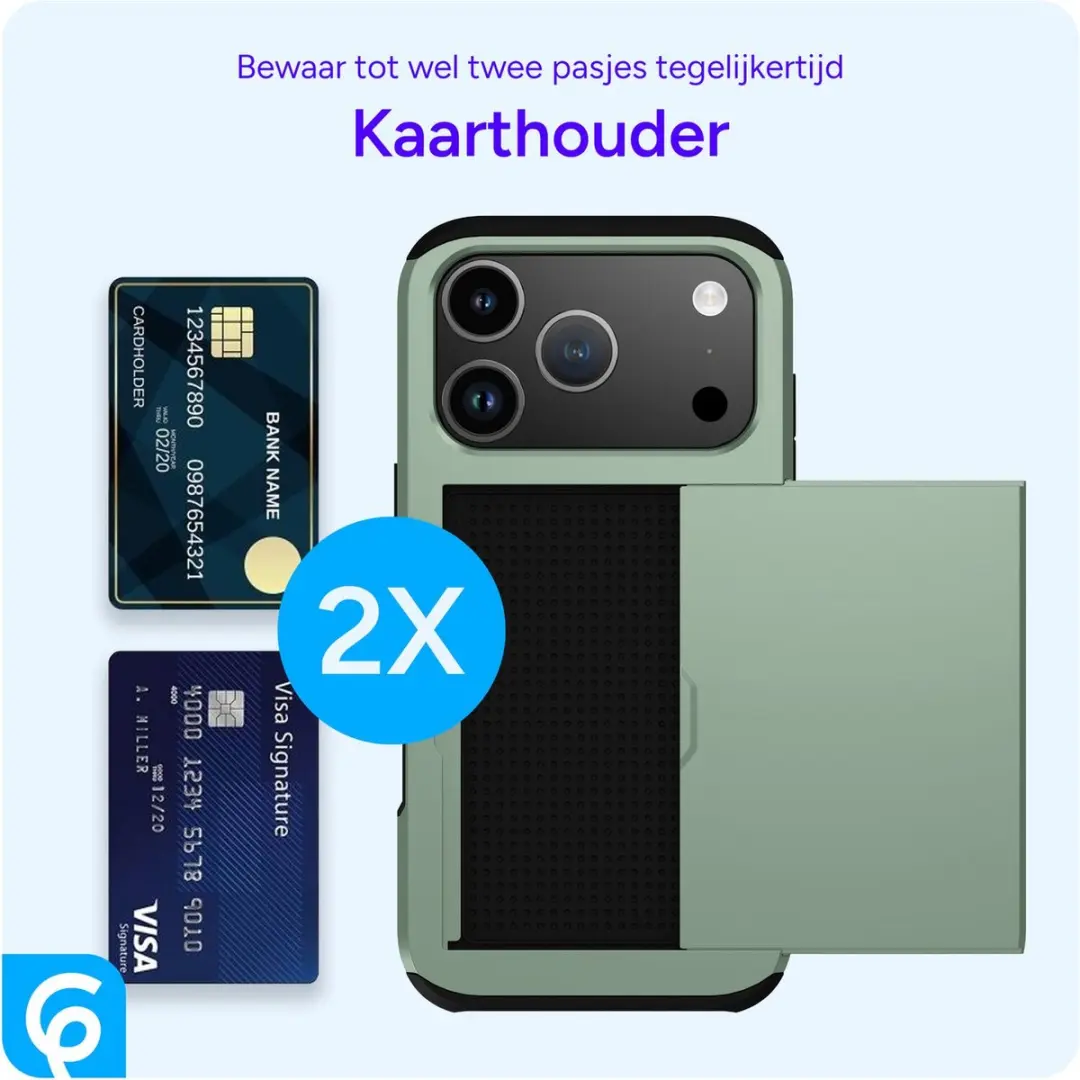 Selected Hoesje iPhone 17 Pro Max Kaarthouder Groen