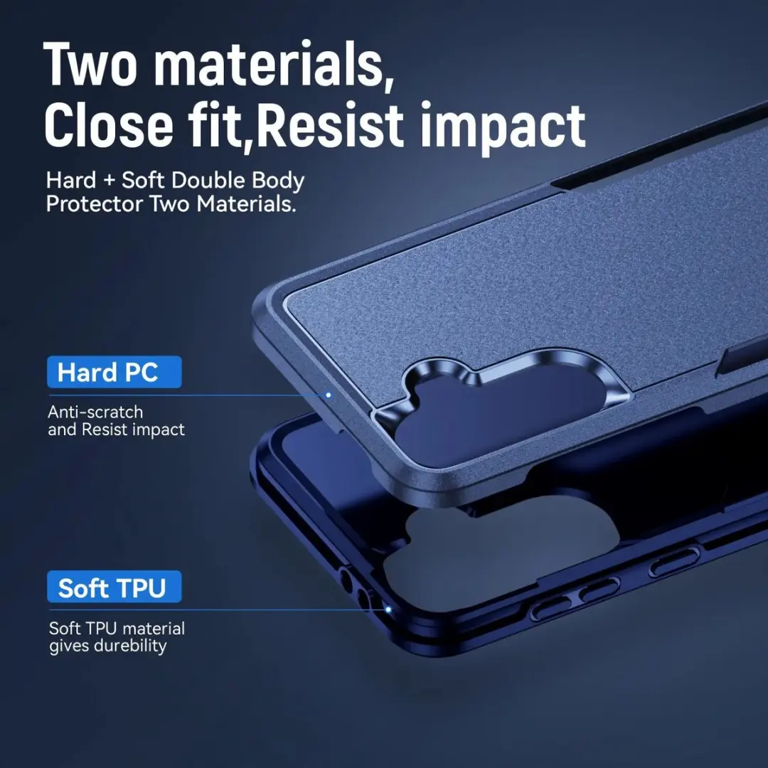 Selected Back Cover Samsung Galaxy A56 Rugged Hoesje - Blauw