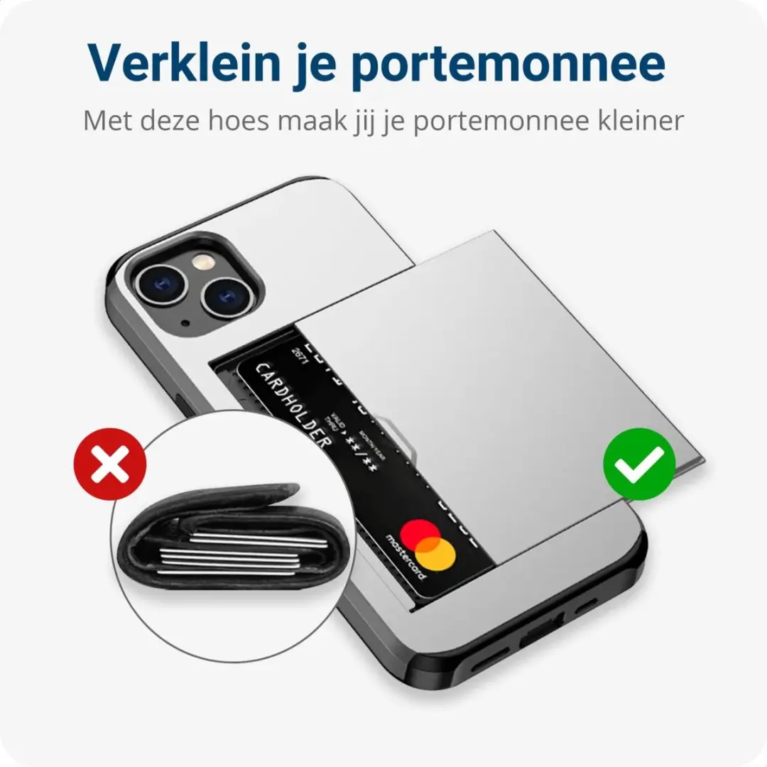 Selected Hoesje iPhone 15 Plus Kaarthouder - Grijs