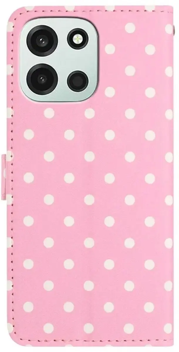 Selected OnePlus Nord 6 Hoesje Polka Dot Wallet - Roze