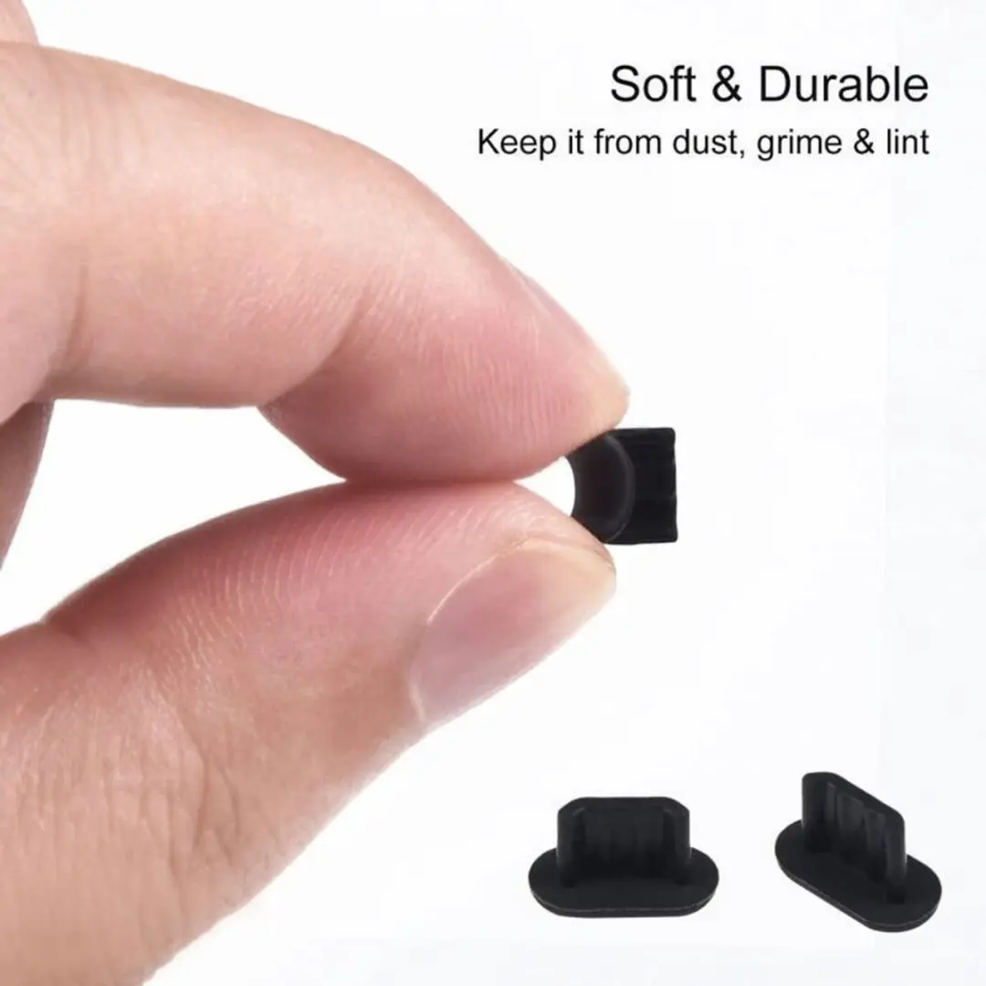 Selected Micro USB Stofdichte Plug - 2 Stuks - Zwart