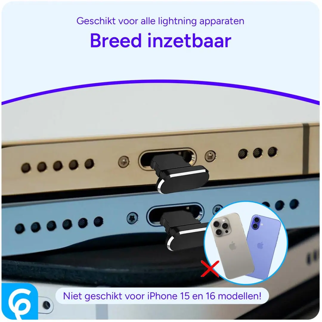 Selected Lightning Stofdichte Plugdop Zwart - 2 Stuks