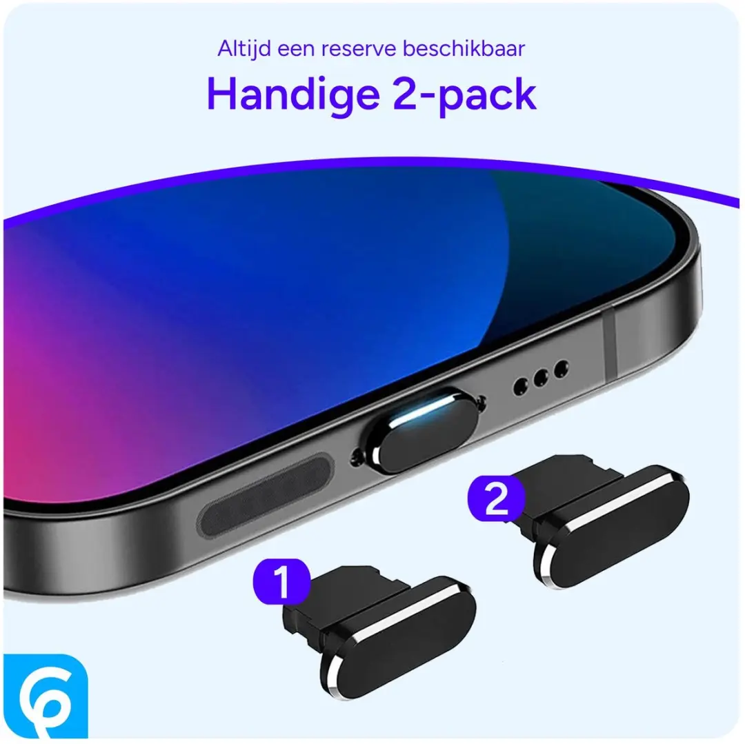 Selected Lightning Stofdichte Plugdop Zwart - 2 Stuks