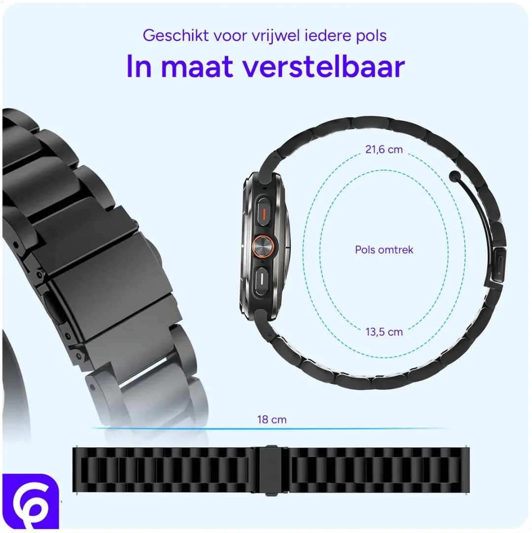 Selected SBG RVS Schakelband Samsung Galaxy Watch Ultra - Zwart