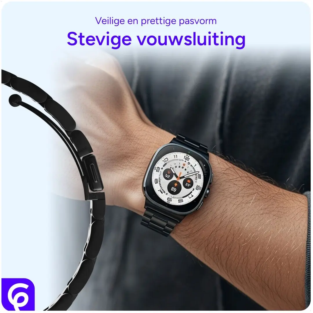Selected SBG RVS Schakelband Samsung Galaxy Watch Ultra - Zwart