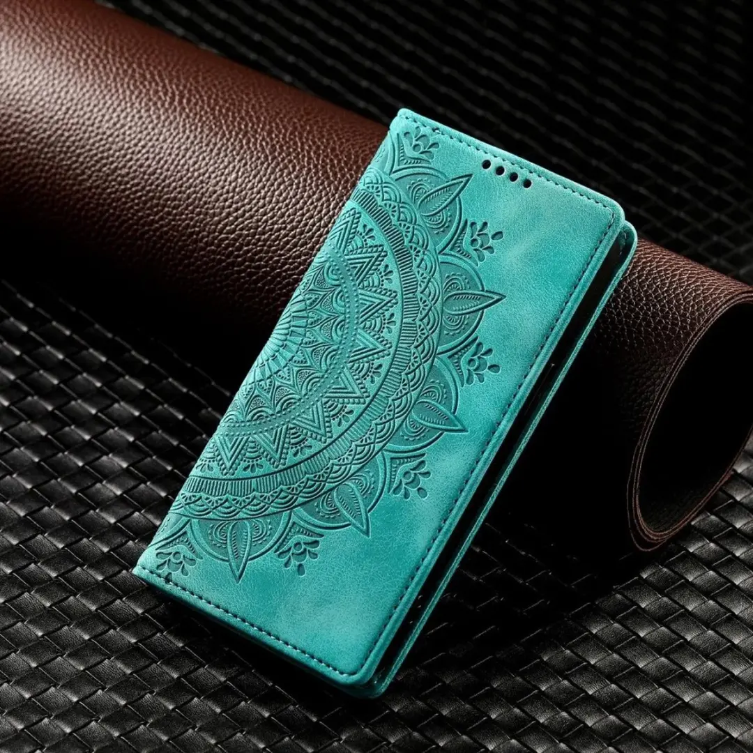 Selected Hoesje Mandala Book Case Xiaomi 14T - Groen - 2 Pasjes