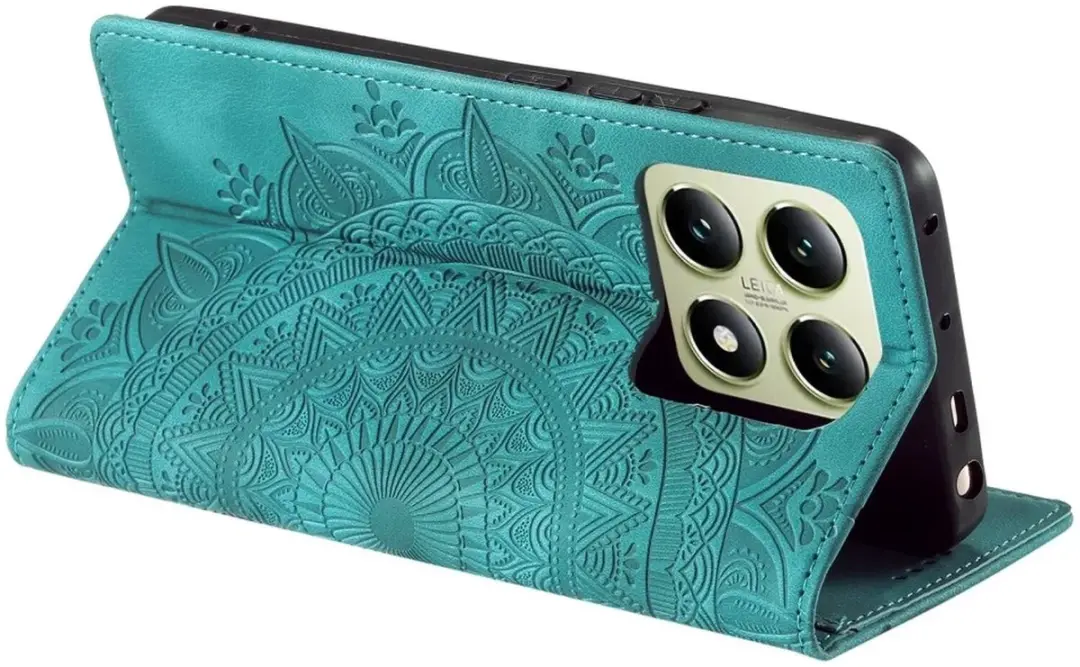 Selected Hoesje Mandala Book Case Xiaomi 14T - Groen - 2 Pasjes - afbeelding 6 van 6