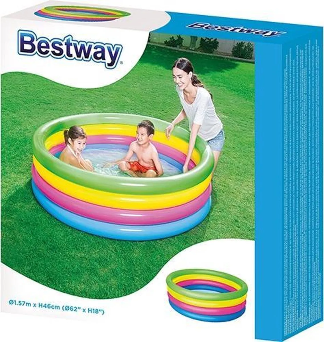 Bestway Rainbow Opblaasbaar Zwembad 157cm - 522L - afbeelding 6 van 6