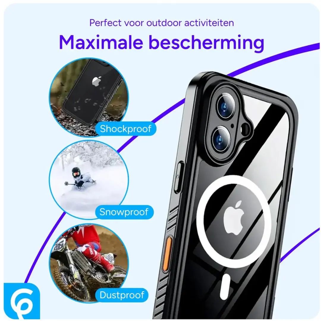 Selected SBG Outdoor Case iPhone 17 Pro Max - Waterdicht - MagSafe - IP68 - Transparant/Zwart