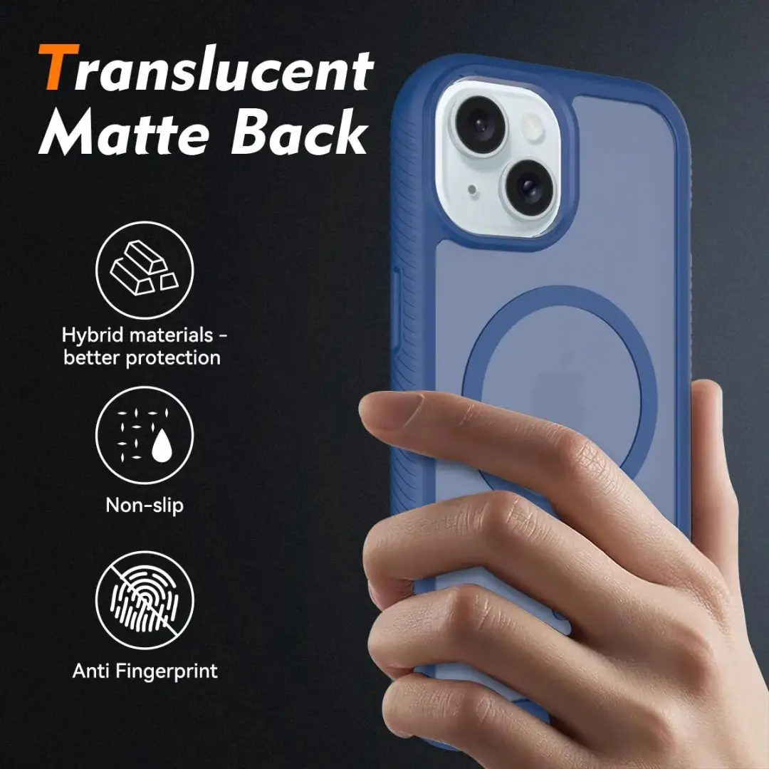 Selected by GSMpunt.nl iPhone 15 Hoesje Matte Blauw - MagSafe - afbeelding 6 van 6