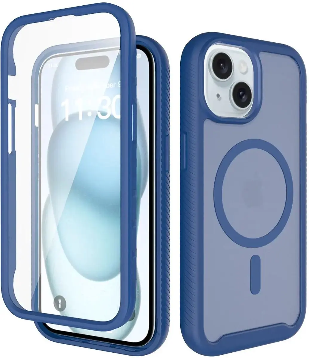 Selected by GSMpunt.nl iPhone 15 Hoesje Matte Blauw