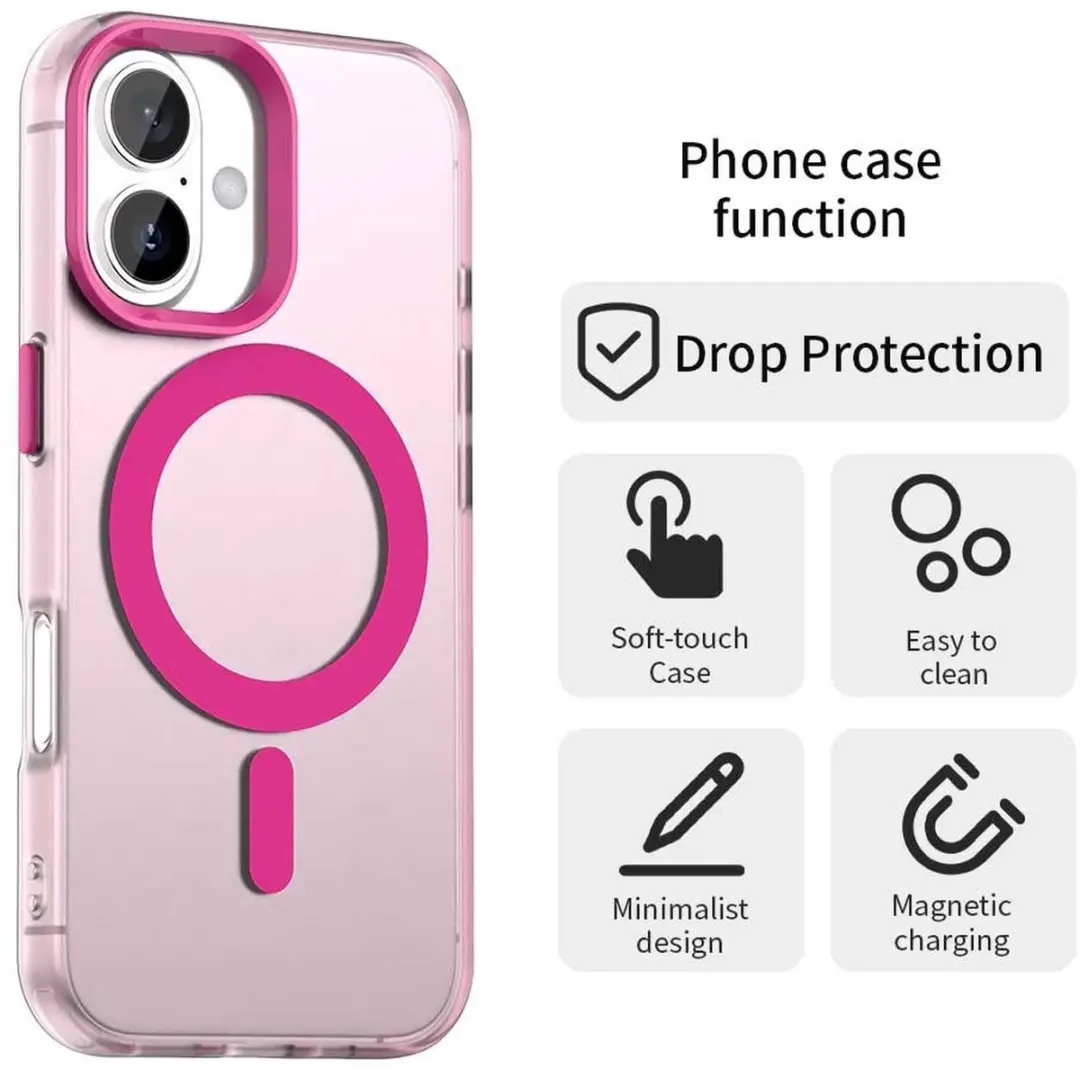 Selected MagSafe Backcover iPhone 17 - Roze & Transparant