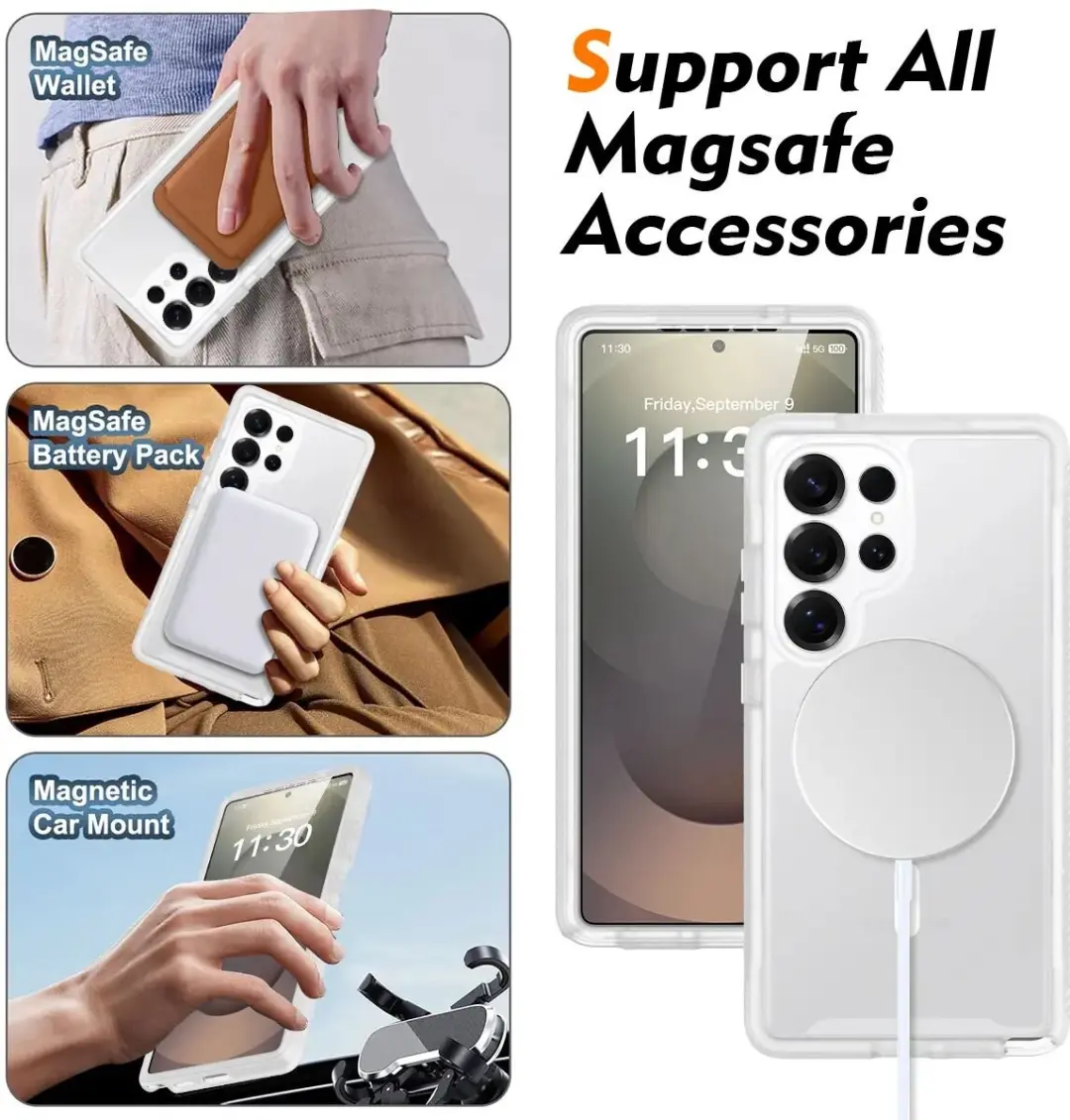Selected Hoesje Samsung Galaxy S25 Ultra - Ingebouwde Screenprotector - Matte Transparant