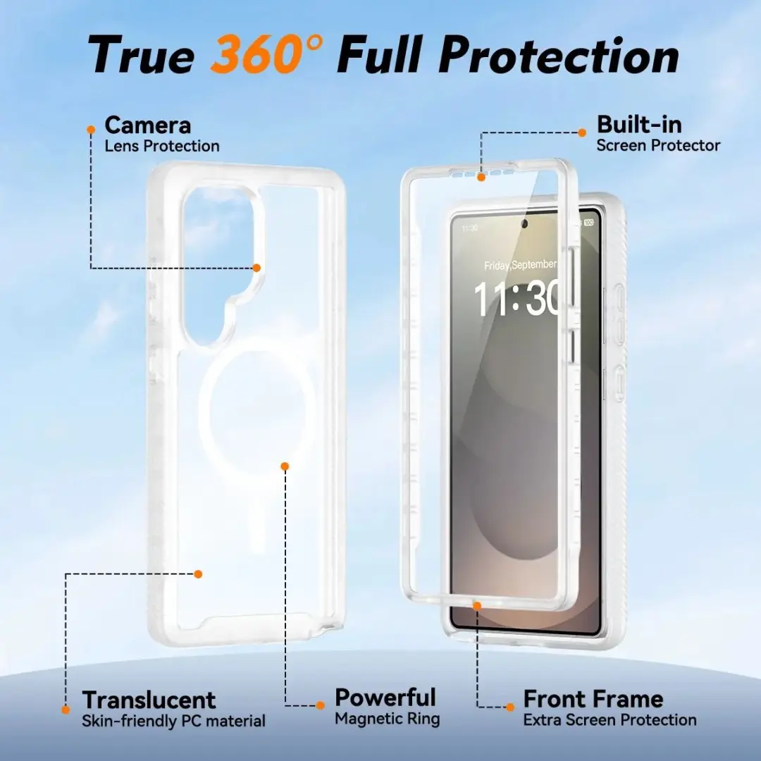 Selected Hoesje Samsung Galaxy S25 Ultra - Ingebouwde Screenprotector - Matte Transparant