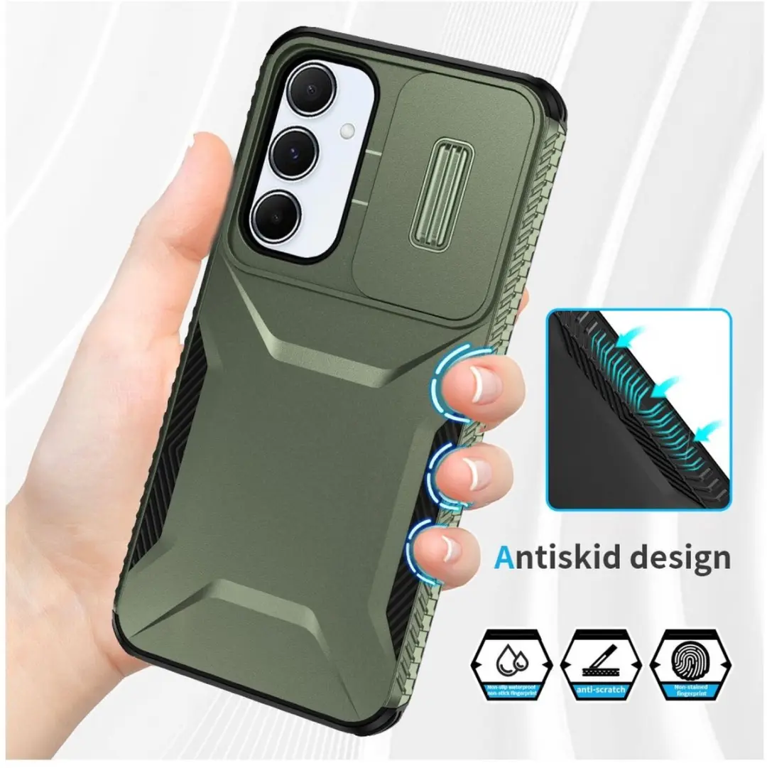 Selected Hoesje Samsung Galaxy A55 Camera Slider Groen