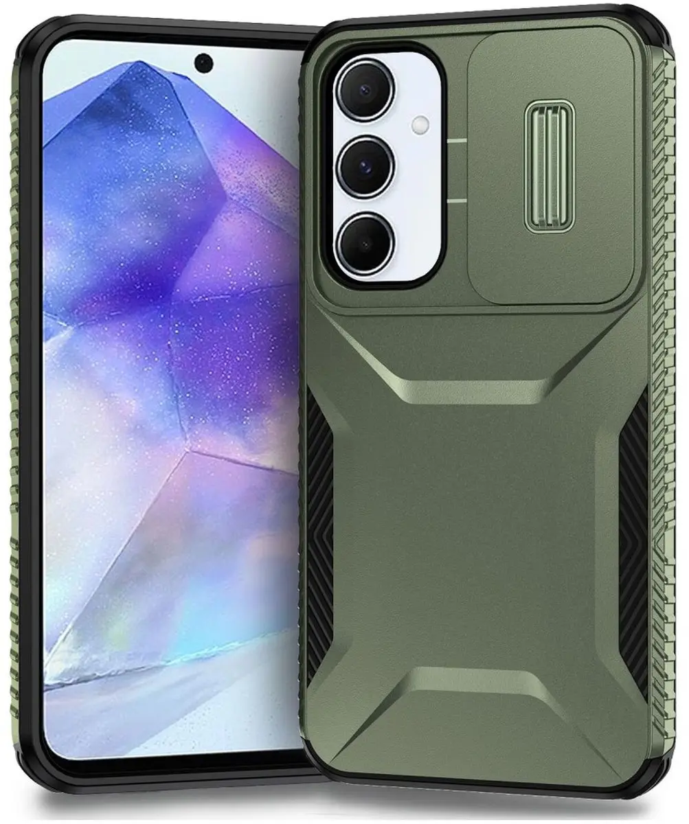 Selected Hoesje Samsung Galaxy A55 Camera Slider Groen