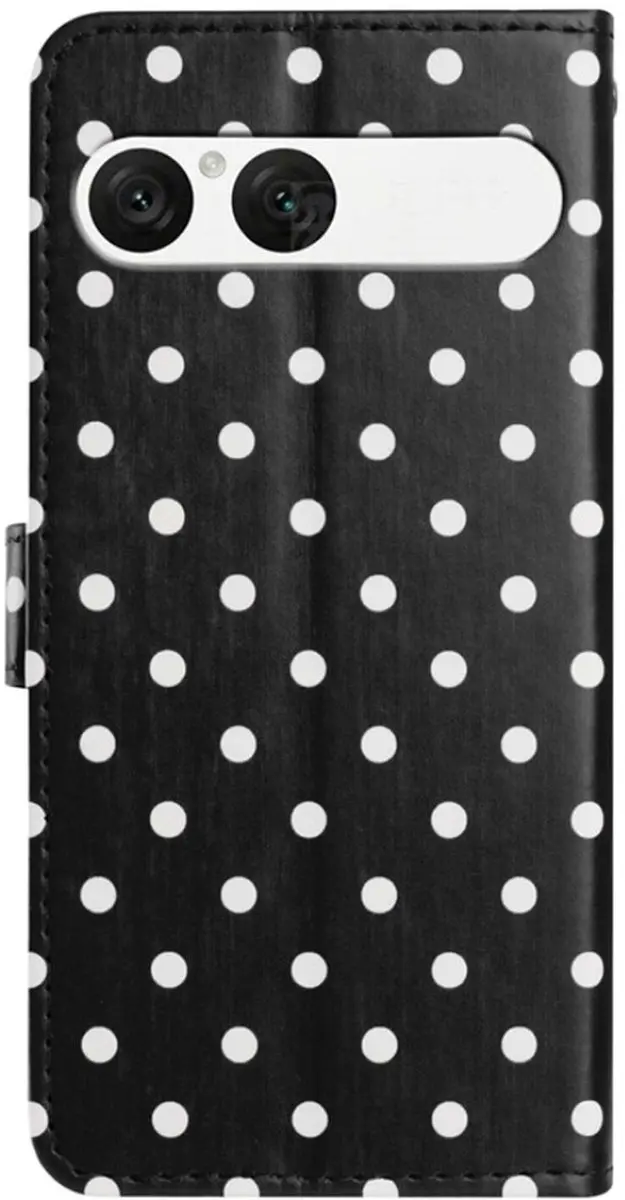 Selected Hoesje Sony Xperia 10 VII Polka Dot Wallet - 3 Pasjes - Zwart