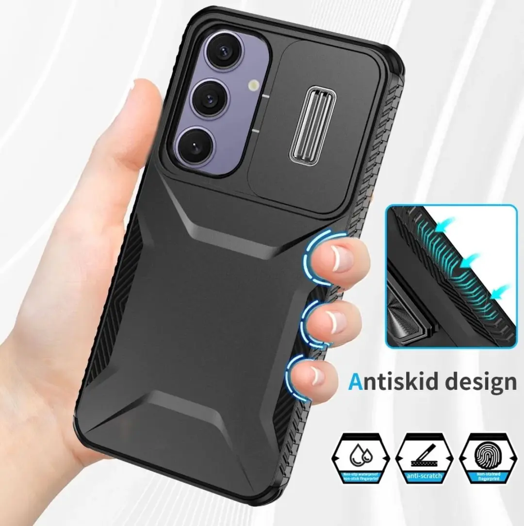 Samsung Galaxy S24 FE Hoesje Camera Slider - Zwart