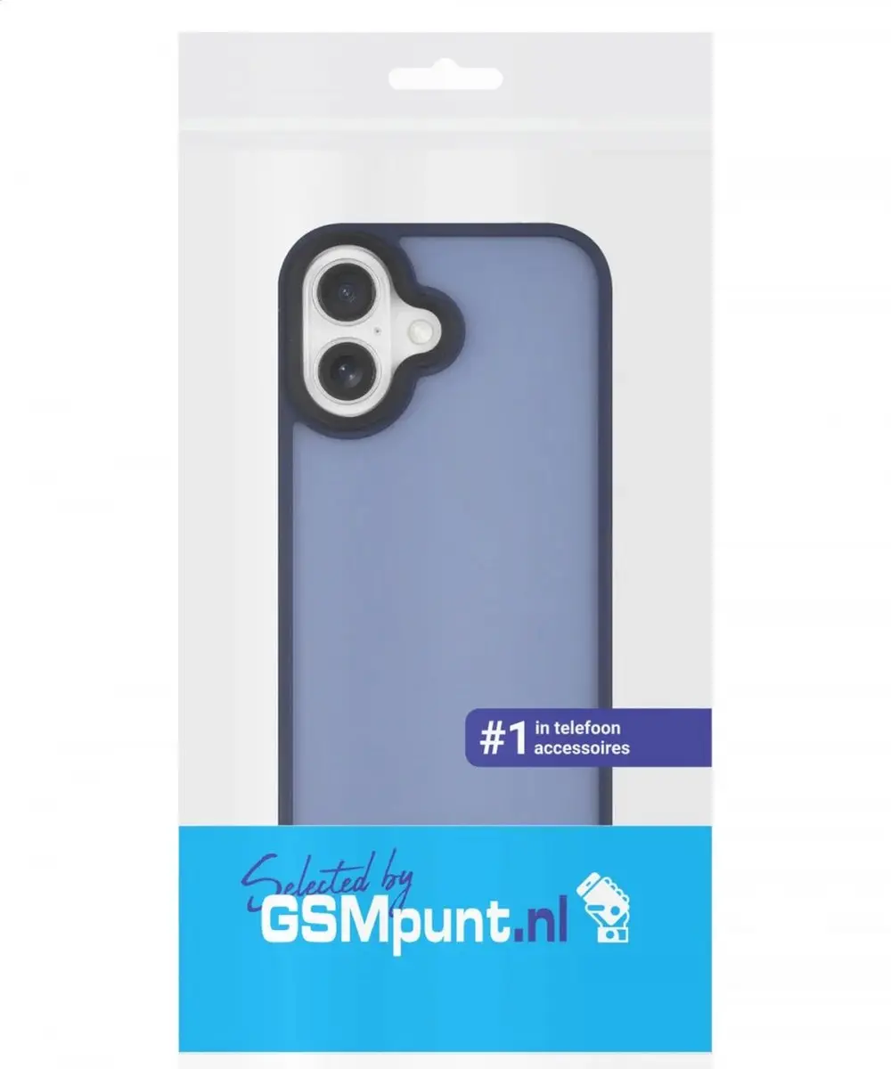 Selected by GSMpunt.nl iPhone 16 Pro Hoesje - Blauw Matte Back Cover - afbeelding 6 van 6