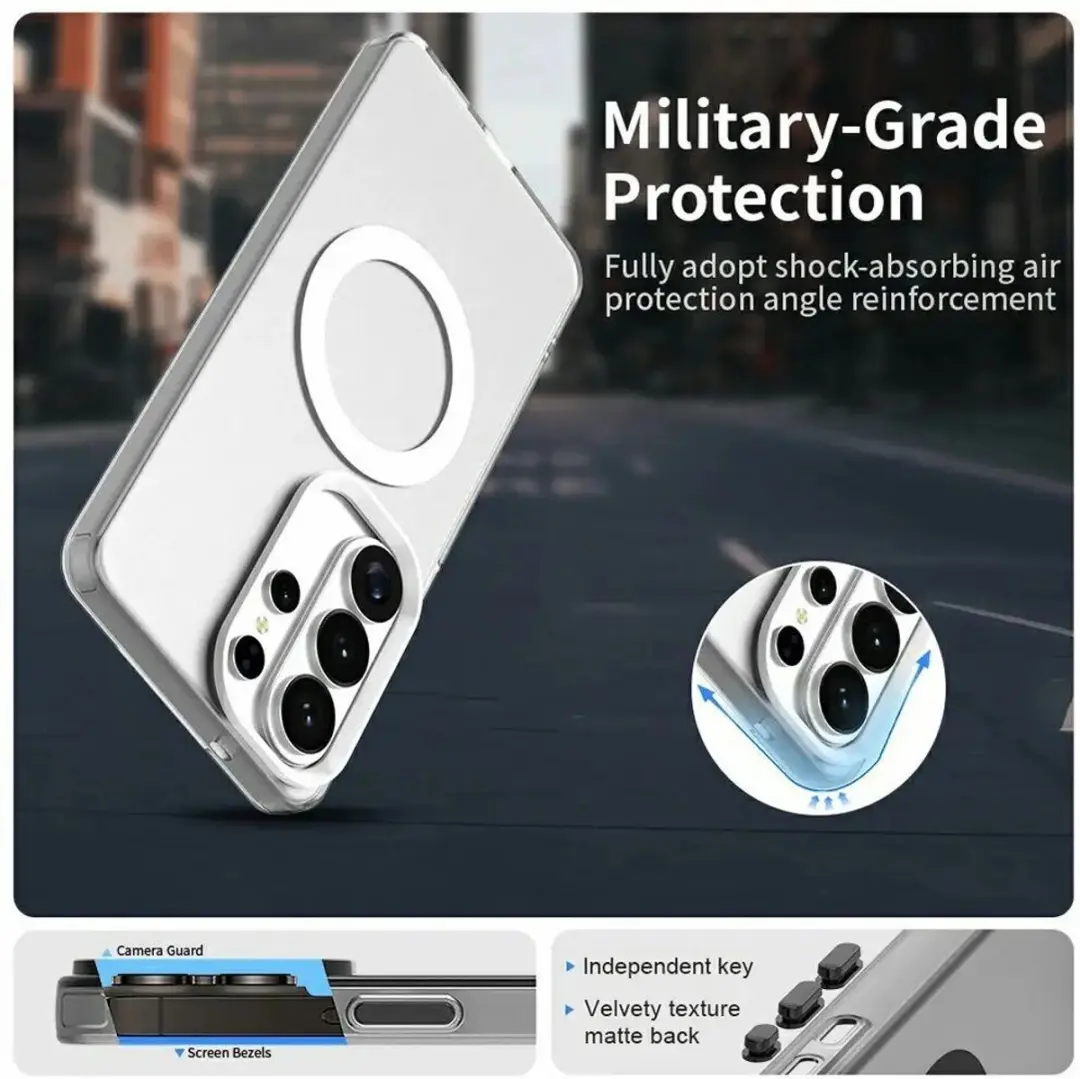 Selected MagSafe Backcover Hoesje Samsung Galaxy S26 Ultra - Wit & Transparant - afbeelding 6 van 6