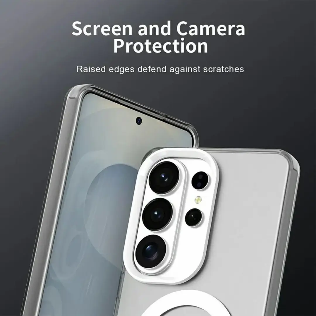 Selected MagSafe Backcover Hoesje Samsung Galaxy S26 Ultra - Wit & Transparant