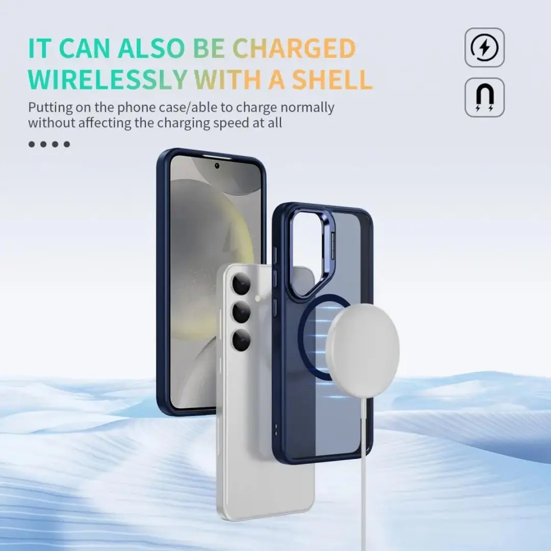 Selected Hoesje Samsung Galaxy S25 Plus MagSafe Blauw - Camera Kickstand