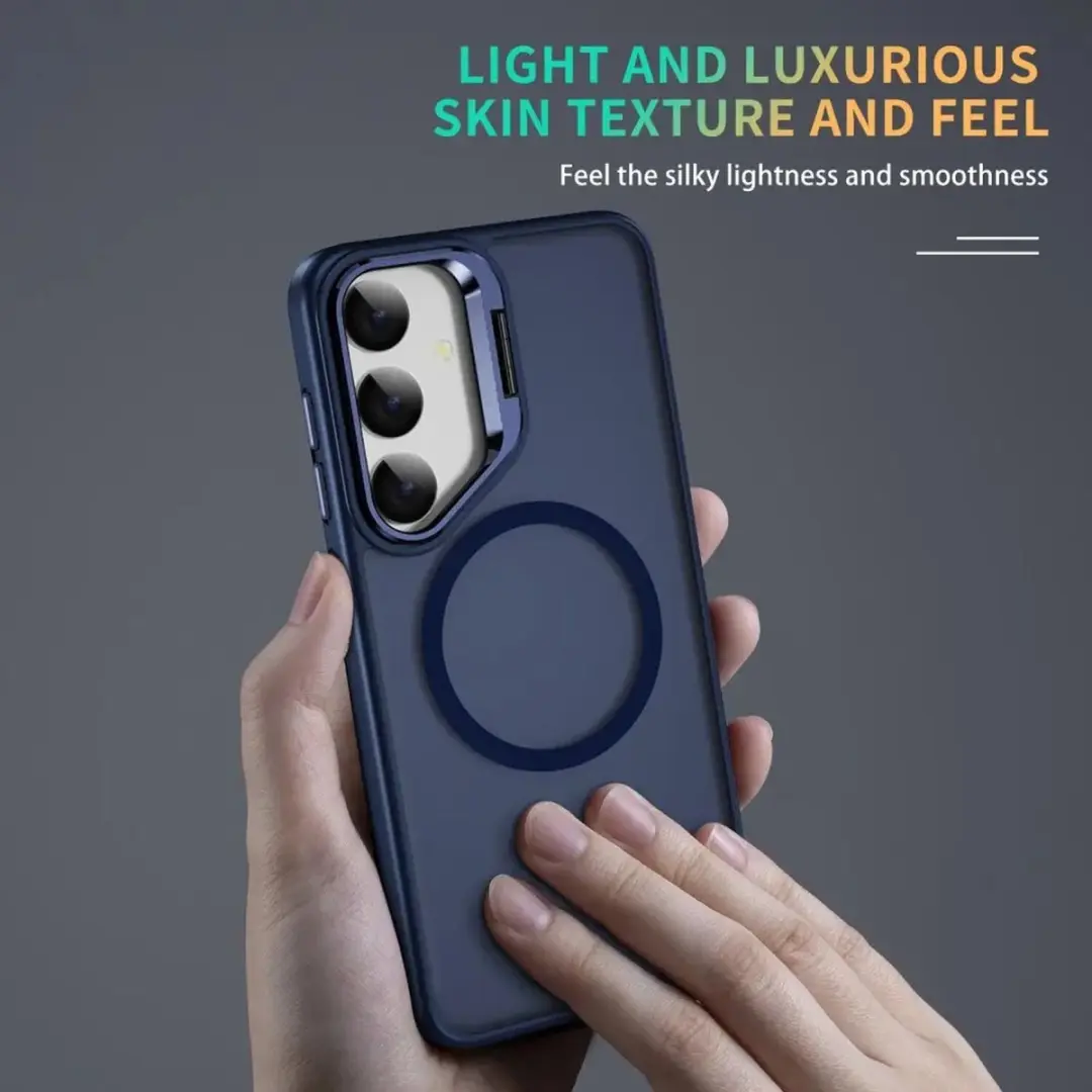 Selected Hoesje Samsung Galaxy S25 Plus MagSafe Blauw - Camera Kickstand