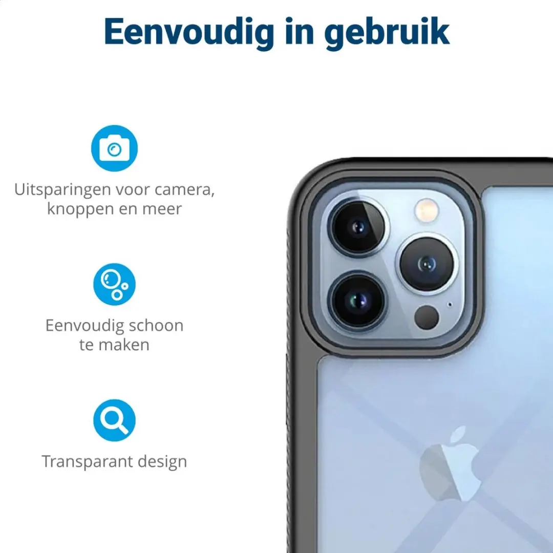 Selected by GSMpunt.nl iPhone 13 Pro Max Hoesje - Blauw Transparant