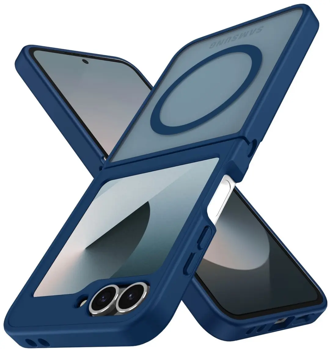 Selected Hoesje Samsung Galaxy Z Flip 6/7 FE - Mat - MagSafe - Blauw