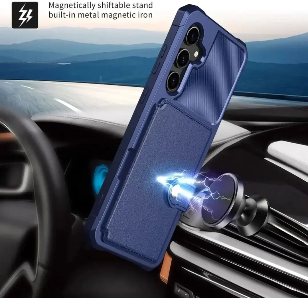 Selected Portemonnee Hoesje Samsung Galaxy S23 FE - 4 Pasjes - Donkerblauw