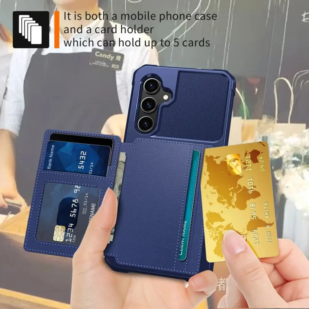 Selected Portemonnee Hoesje Samsung Galaxy S23 FE - 4 Pasjes - Donkerblauw