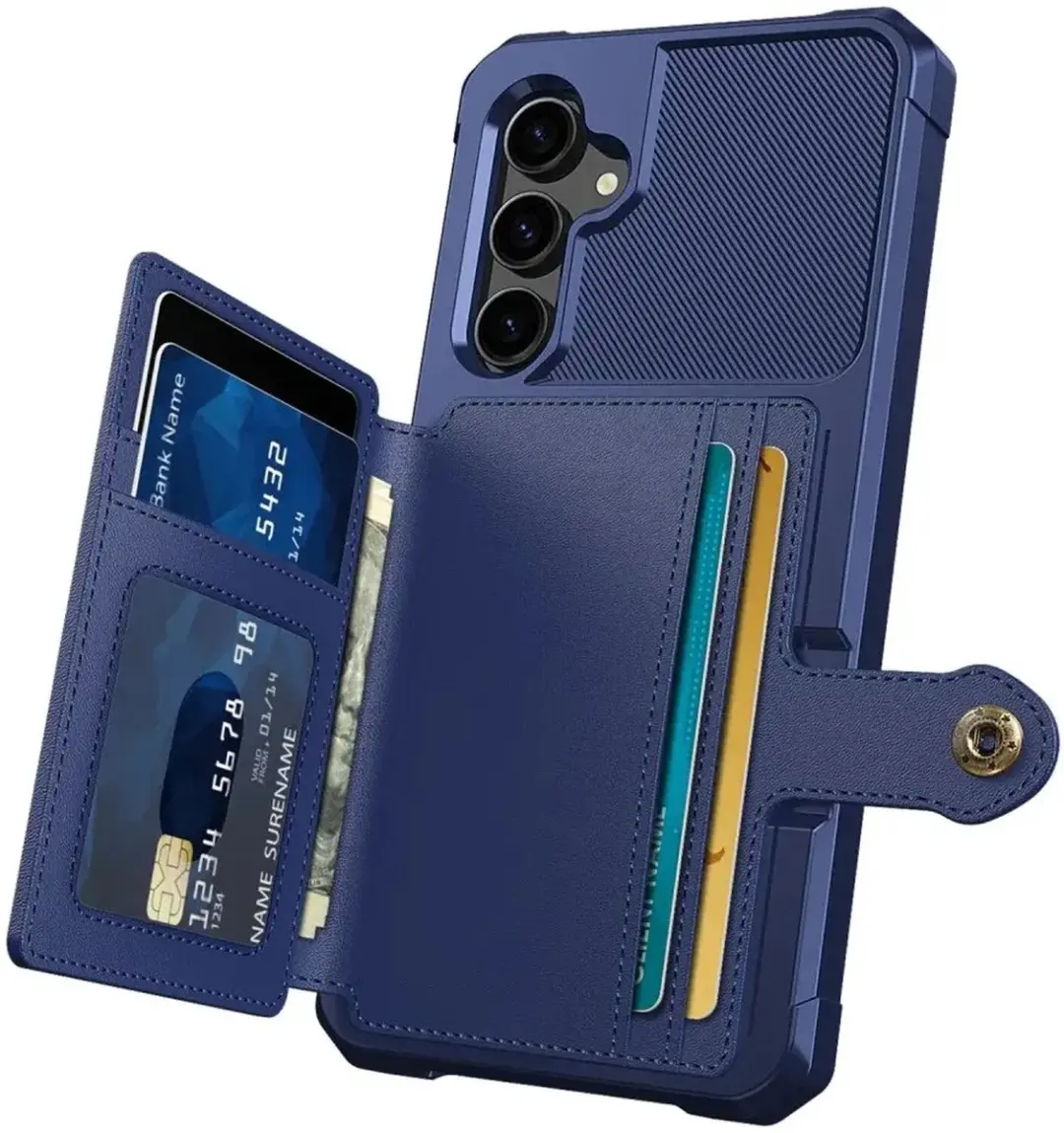 Selected Portemonnee Hoesje Samsung Galaxy S23 FE - 4 Pasjes - Donkerblauw
