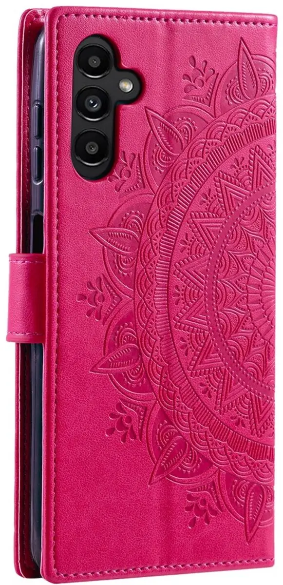 Selected Mandala Book Case Samsung Galaxy A56 - Hoesje Roze - 3 Pasjes