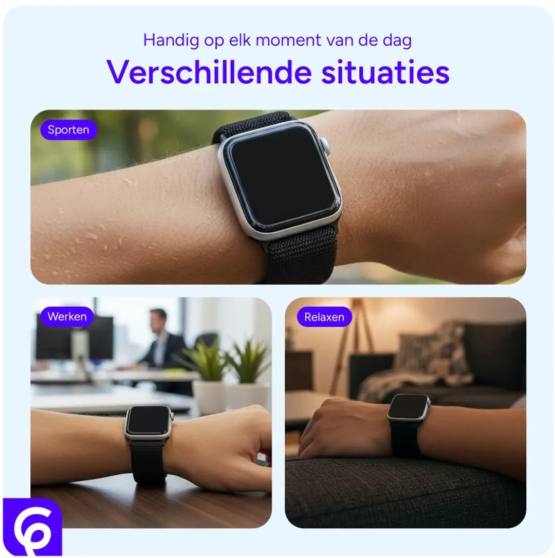 Selected SBG Nylon Horlogebandjes 6-Pack - Apple Watch 38-42mm - Wit/Rood/Roz/ Groen