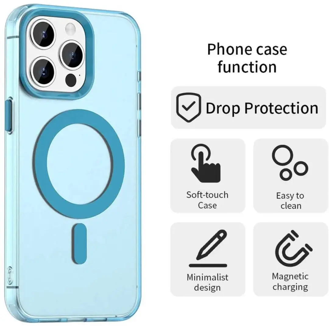 Selected MagSafe Backcover iPhone 15 Pro Max - Transparant Blauw - afbeelding 6 van 6