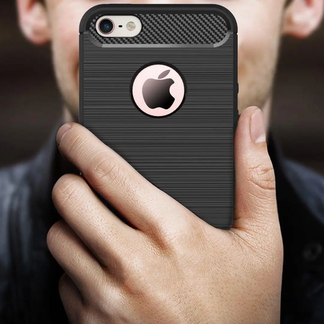 Selected TPU Hoesje iPhone 5/5S/SE - Carbon - Zwart