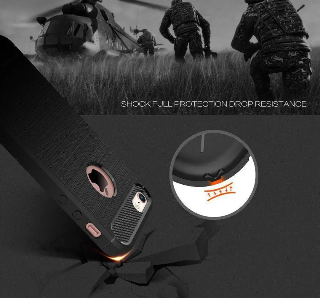 Selected TPU Hoesje iPhone 5/5S/SE - Carbon - Zwart