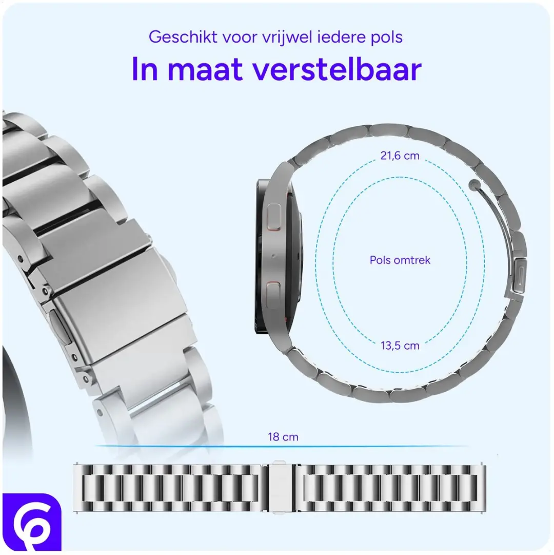 Selected SBG RVS Horlogebandje 22mm - Zilver