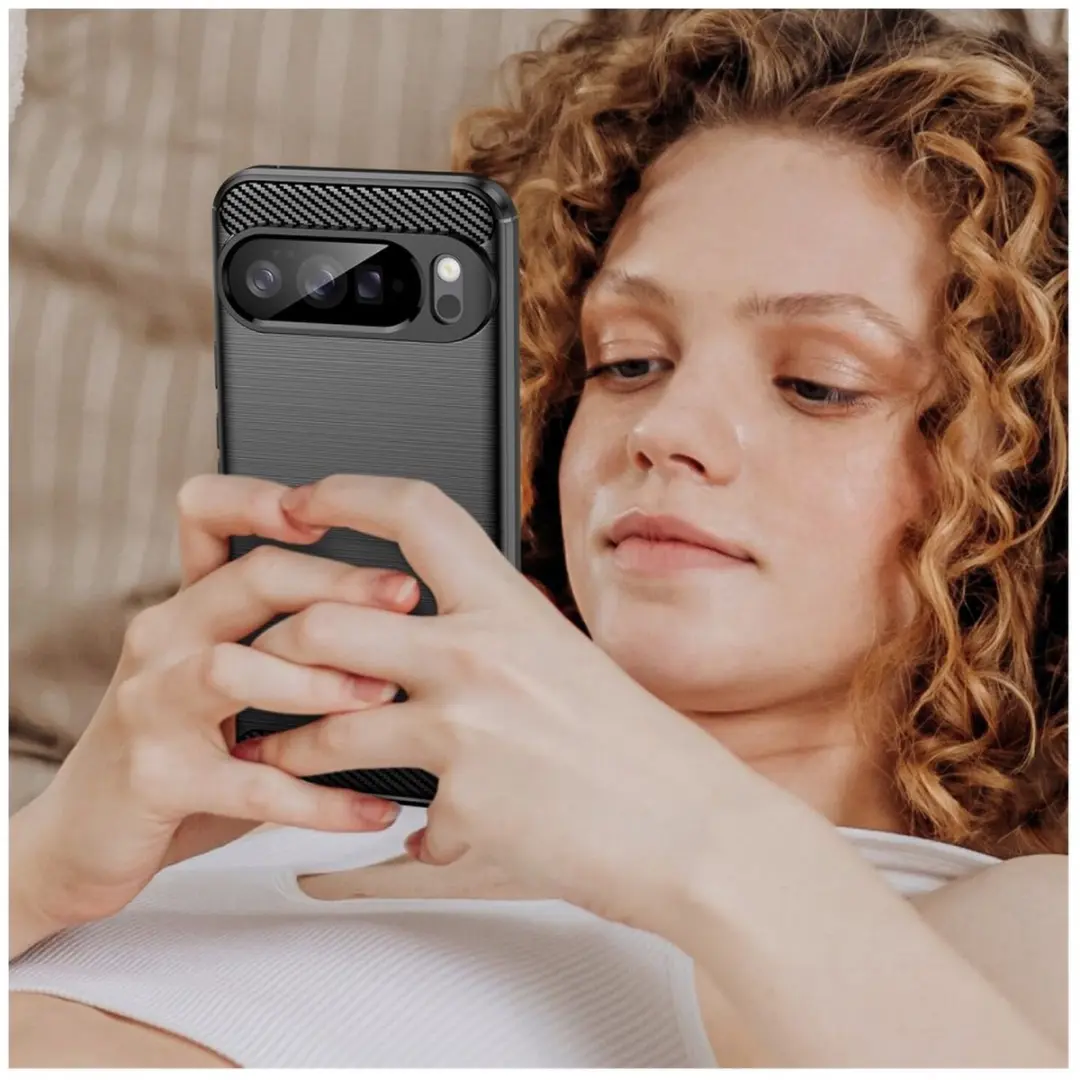 Selected Geborsteld TPU Hoesje Google Pixel 10 Pro XL - Zwart