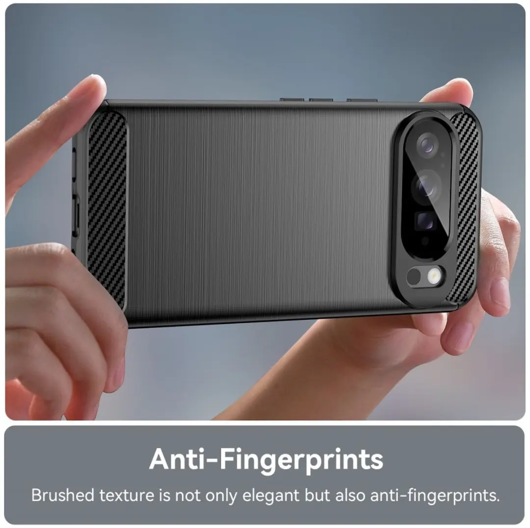 Selected Geborsteld TPU Hoesje Google Pixel 10 Pro XL - Zwart