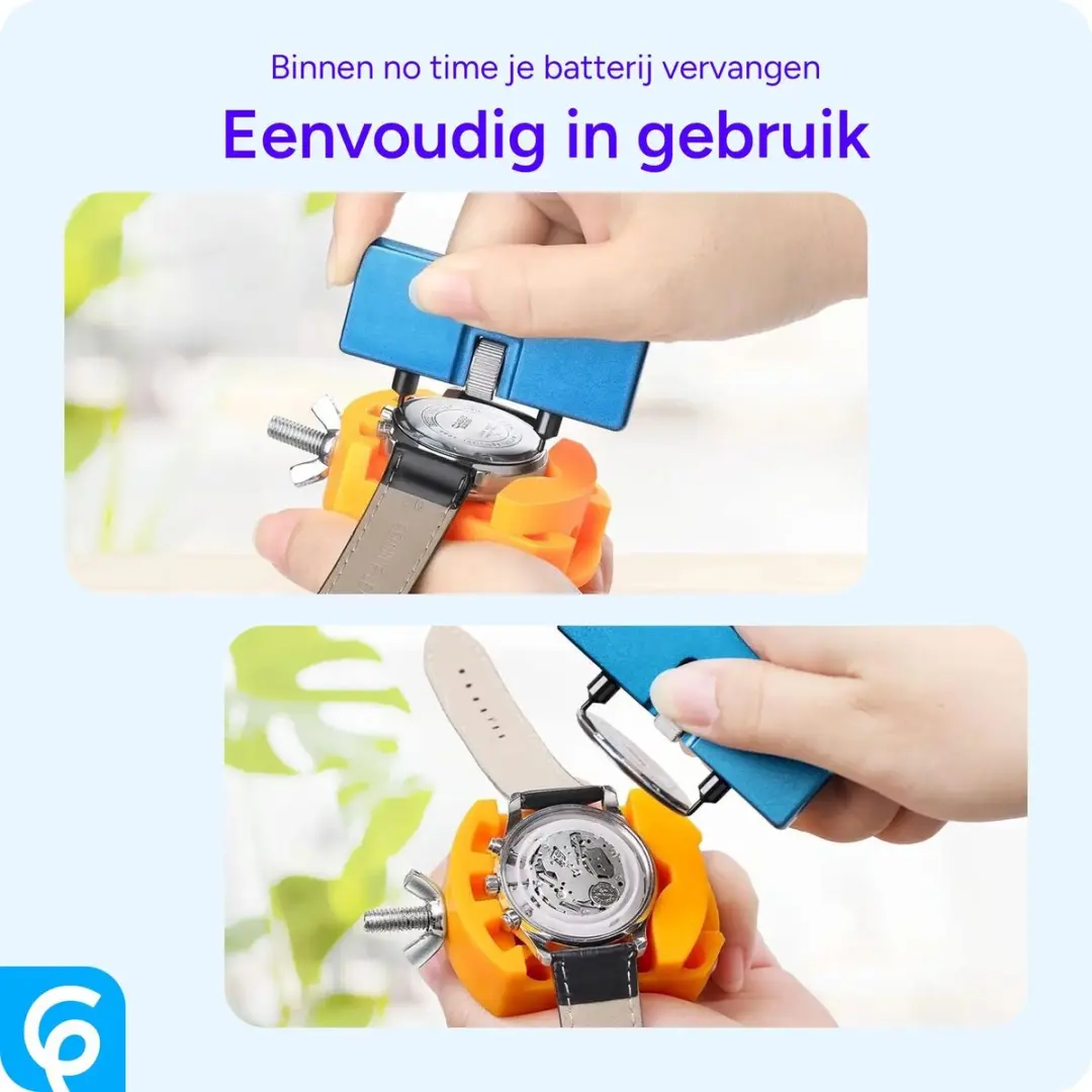 SBG Horlogekast Opener - 4-delig Gereedschapset - Geel/Blauw