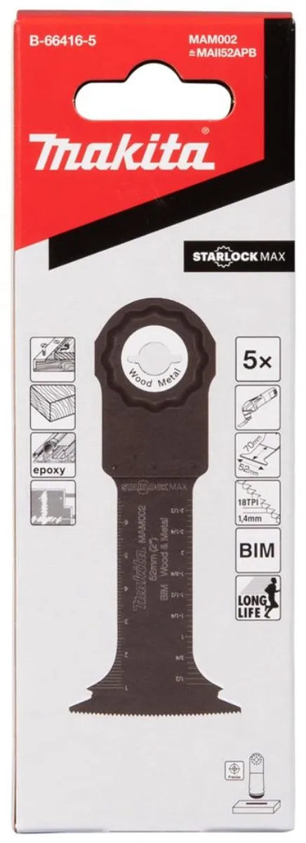 Makita MAM002 Invalzaagblad 52mm - 5 Stuks
