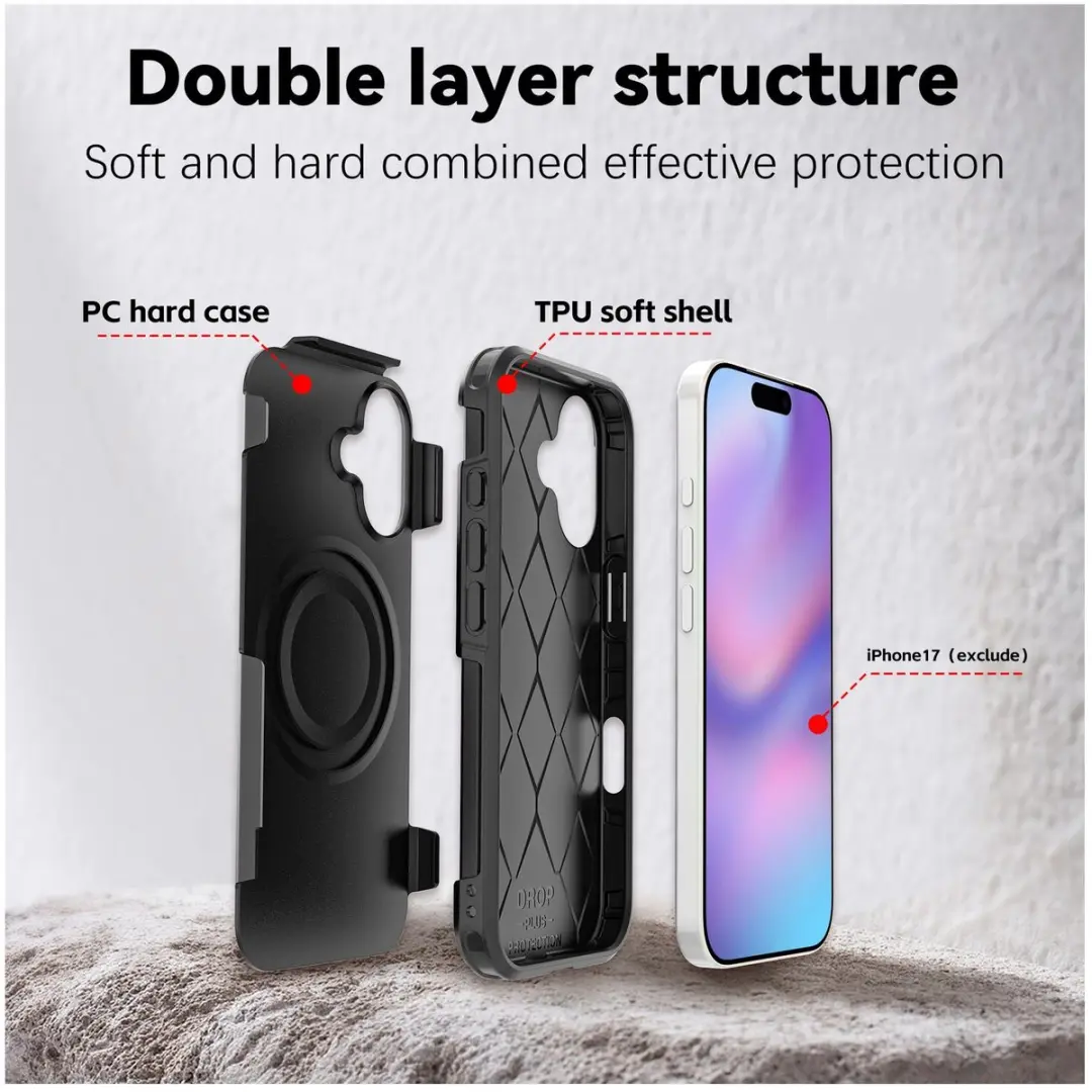 Selected iPhone 17 Dual-Layer Hybride Hoesje - MagSafe - Zwart