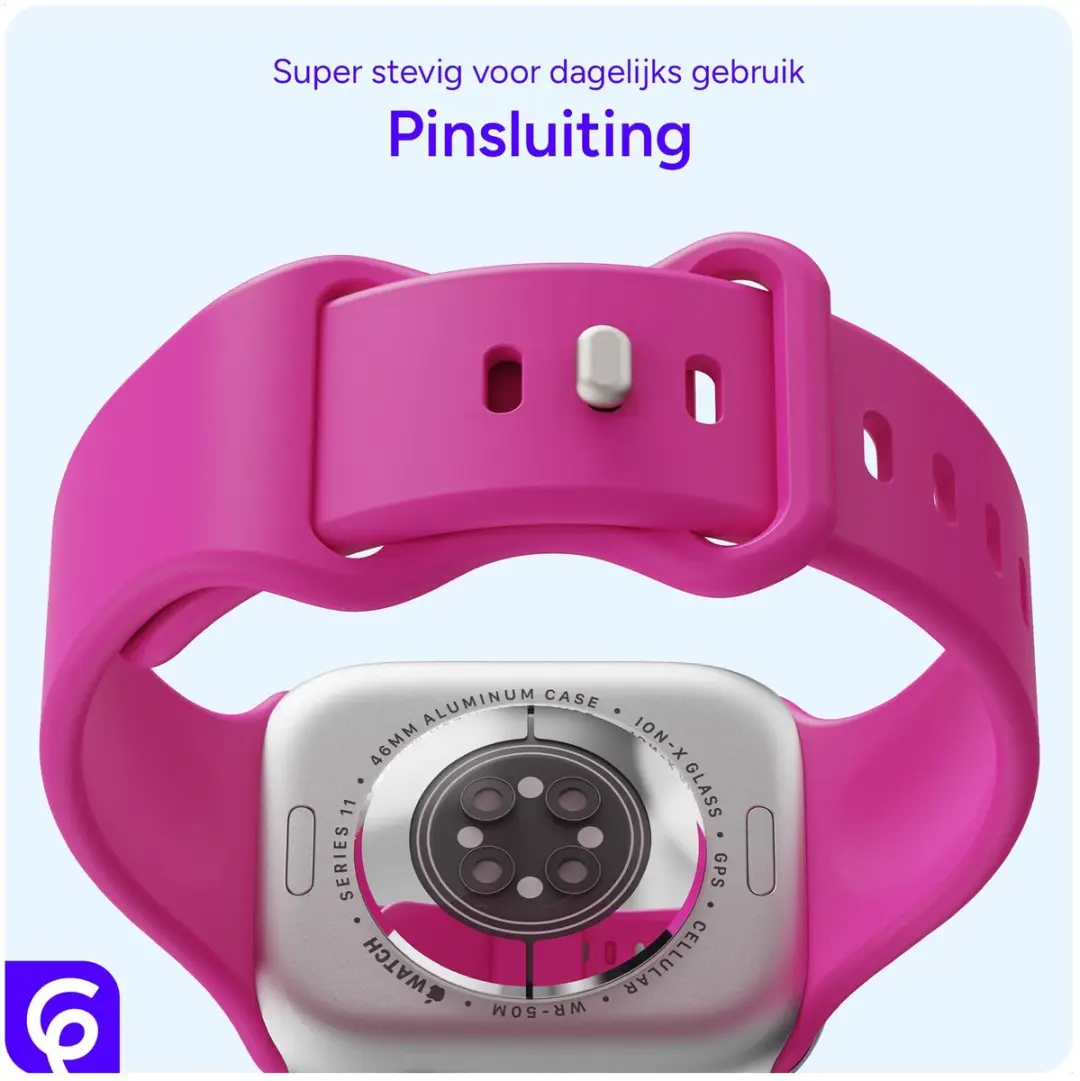 Selected SBG Siliconen Horlogebandje Apple Watch - 42/44/45/46/49mm - Hot Pink - afbeelding 6 van 6