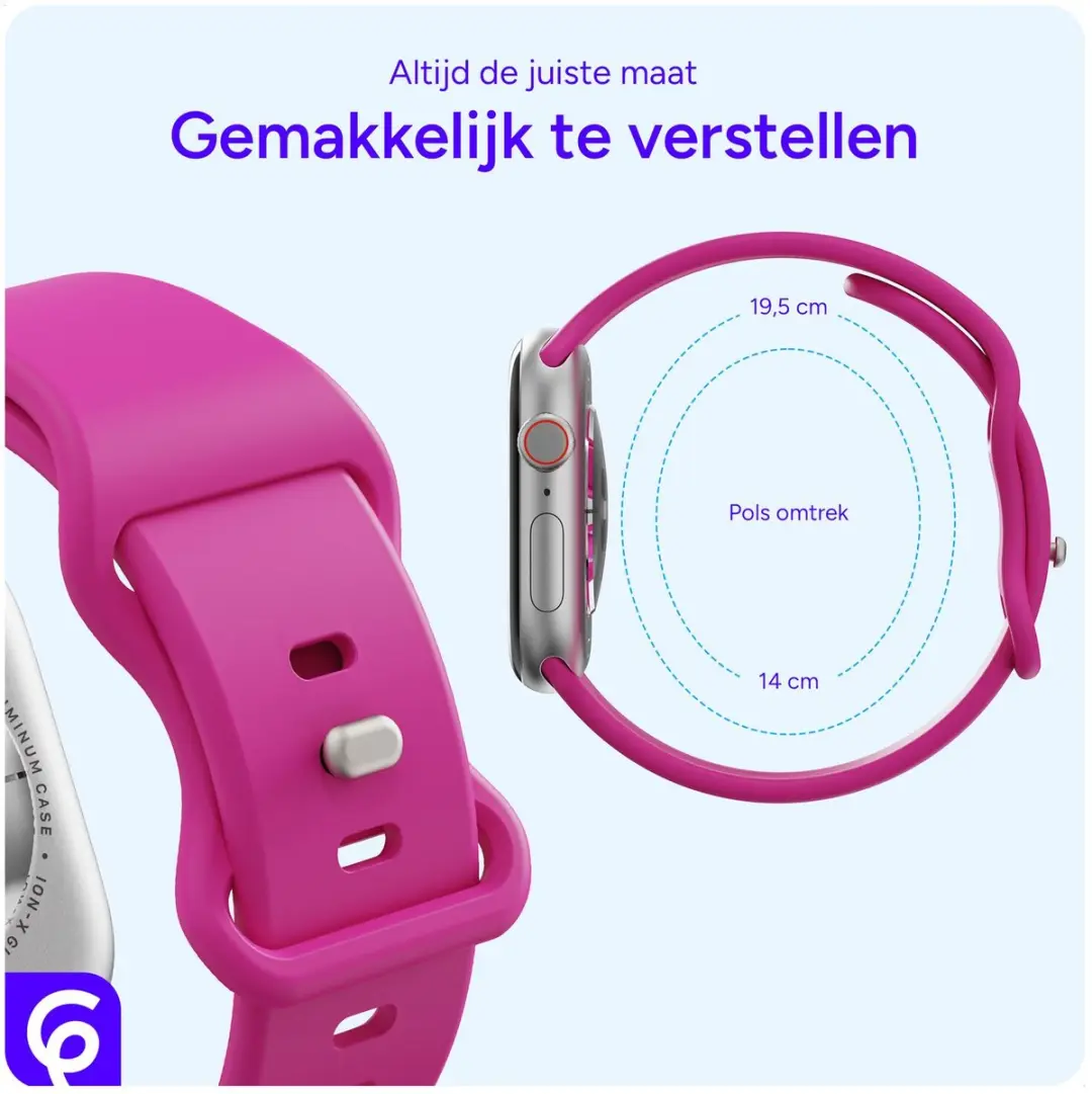 Selected SBG Siliconen Horlogebandje Apple Watch - 42/44/45/46/49mm - Hot Pink